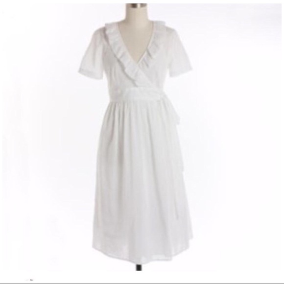 J. Crew Dresses & Skirts - J Crew Fontana Swiss-Dot Wrap drees white Sz 12